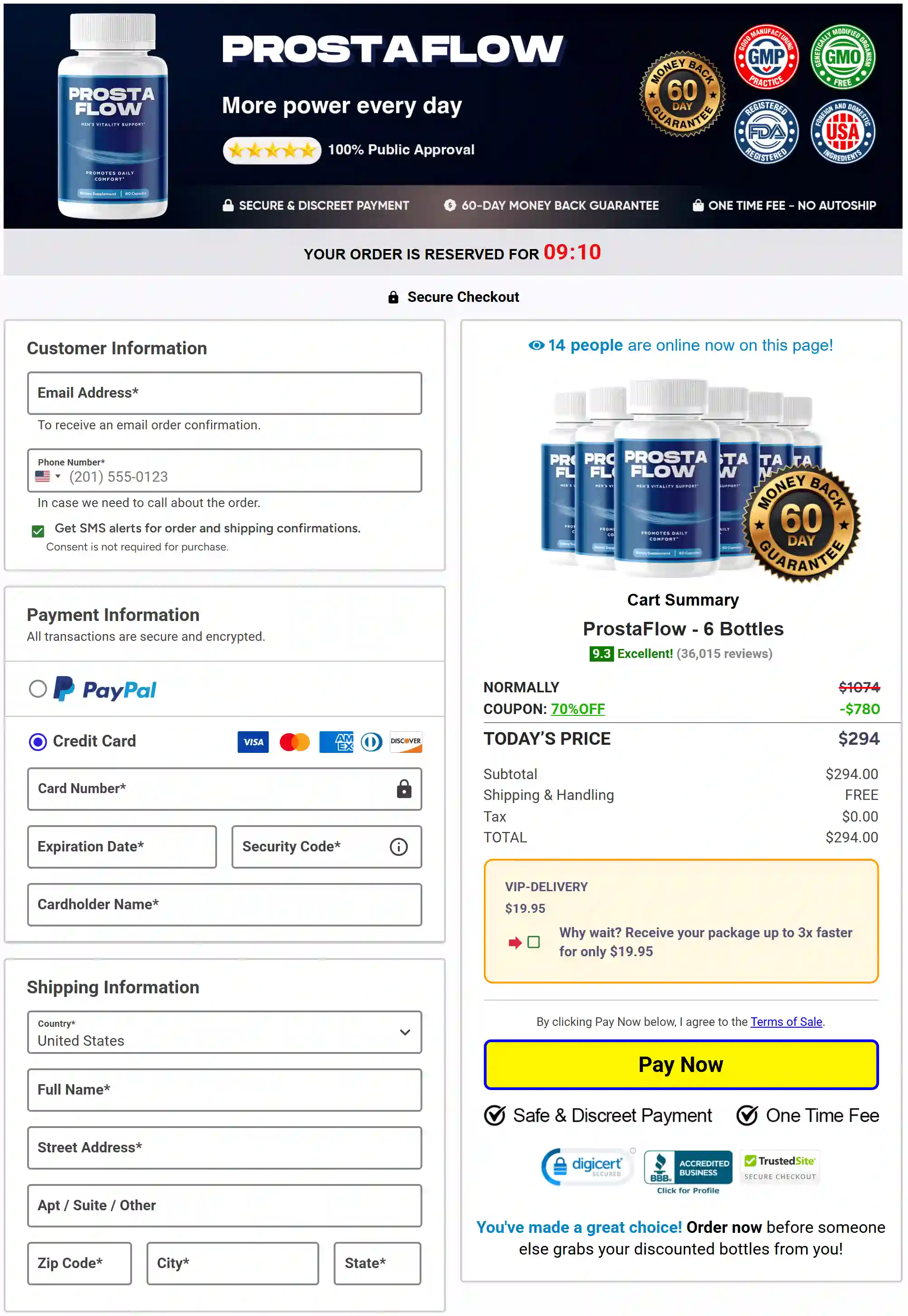 Secure supplement checkout process